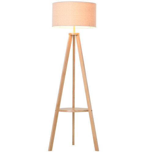 Tripod floor lamp shelf wooden - tripod,