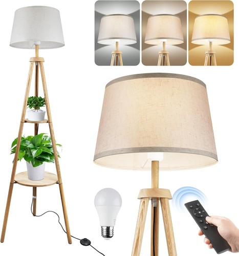 Wooden tripod floor lamp - tripod, with