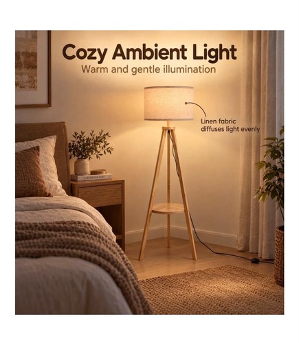 Wooden tripod floor lamp - tripod,