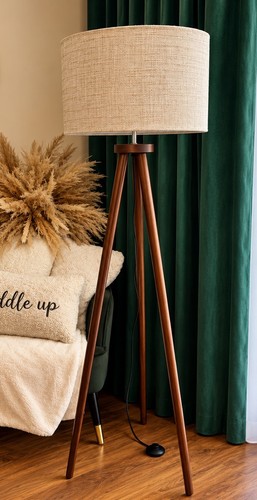 Wooden tripod floor lamp - floor, &