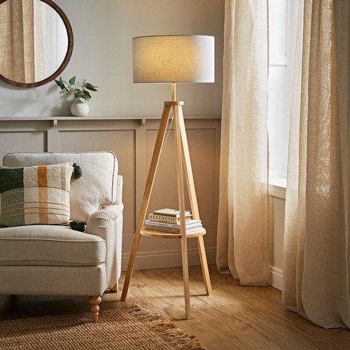 Wooden tripod floor lamp - tripod,