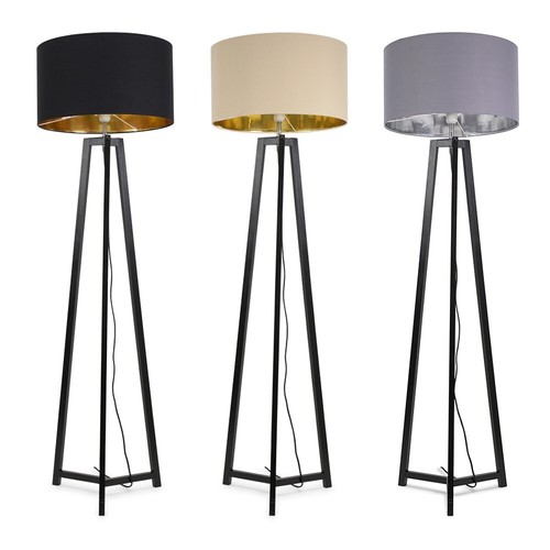 Black wooden tripod - wooden, floor