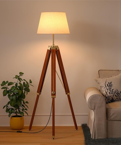 Wooden tripod floor lamp - floor,