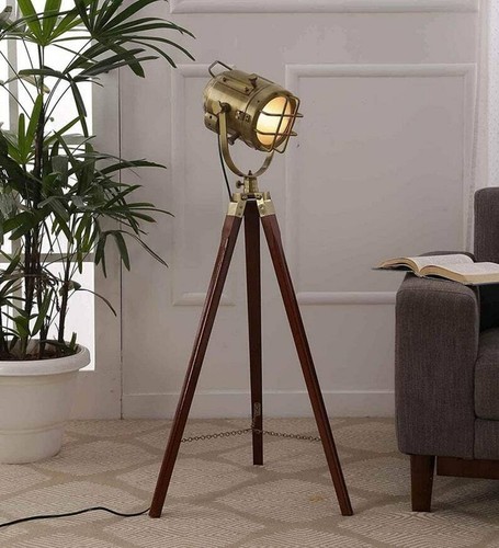 Vintage floor lamp wooden - vintage,
