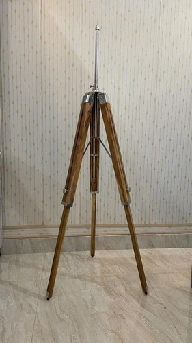 Teak wood tripod floor lamp - floor,